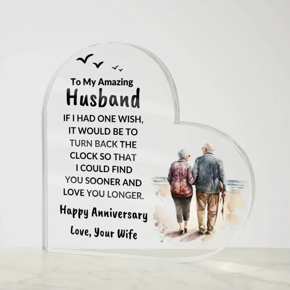 Husband Anniversary Gift Wish I Can Turn Back Time Acrylic Plaque