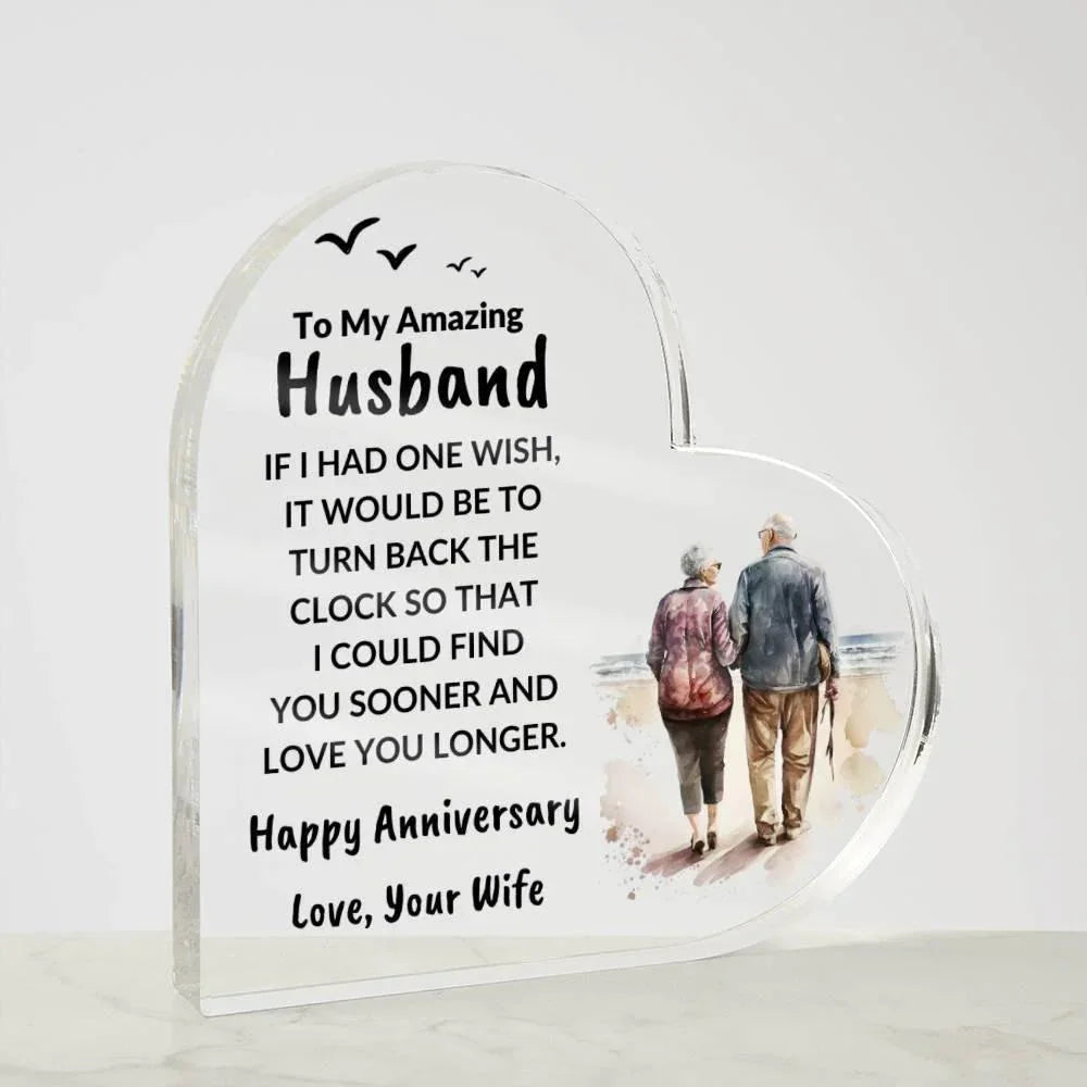 Husband Anniversary Gift Wish I Can Turn Back Time Acrylic Plaque