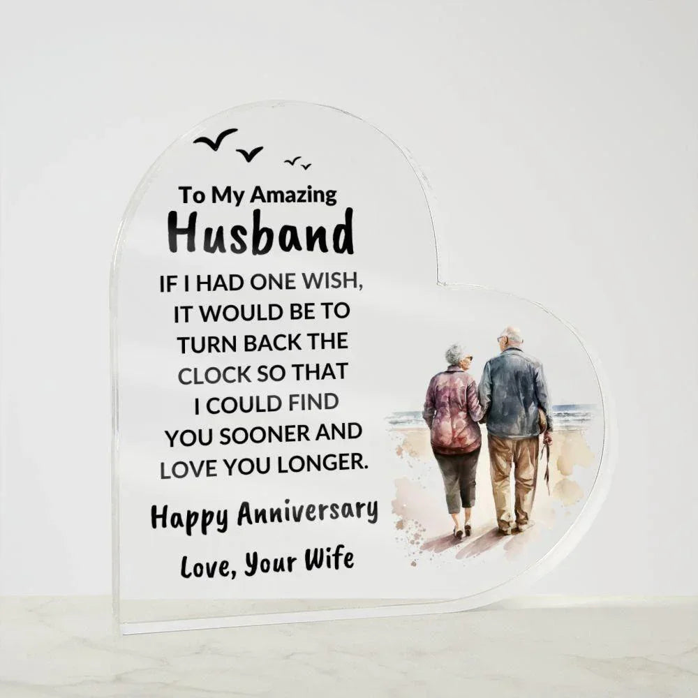 Husband Anniversary Gift Wish I Can Turn Back Time Acrylic Plaque