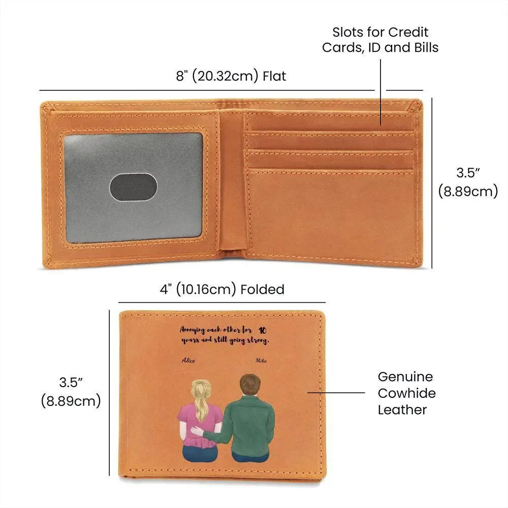 Husband Anniversary Personalized Graphic Leather Wallet