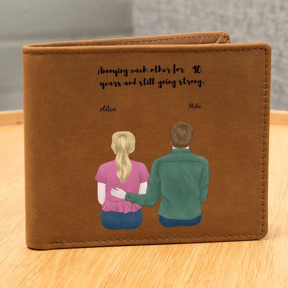 Husband Anniversary Personalized Graphic Leather Wallet