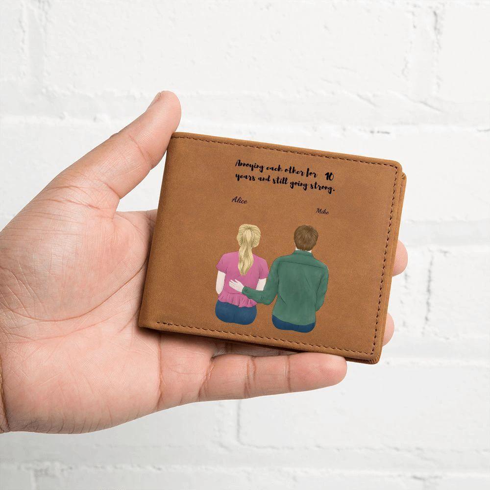 Husband Anniversary Personalized Graphic Leather Wallet