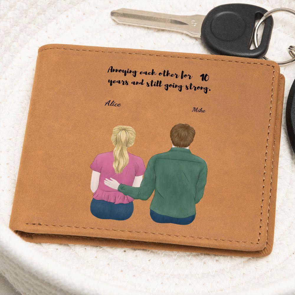 Husband Anniversary Personalized Graphic Leather Wallet