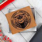 Husband Daddy Protector Hero Bear Custom Printed Leather Wallet