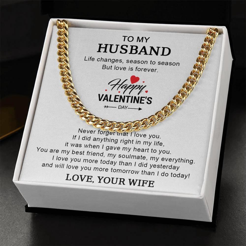 Husband Valentine Gift You are my Best Friend, My Soulmate, My Everything Cuban Chain Link Necklace