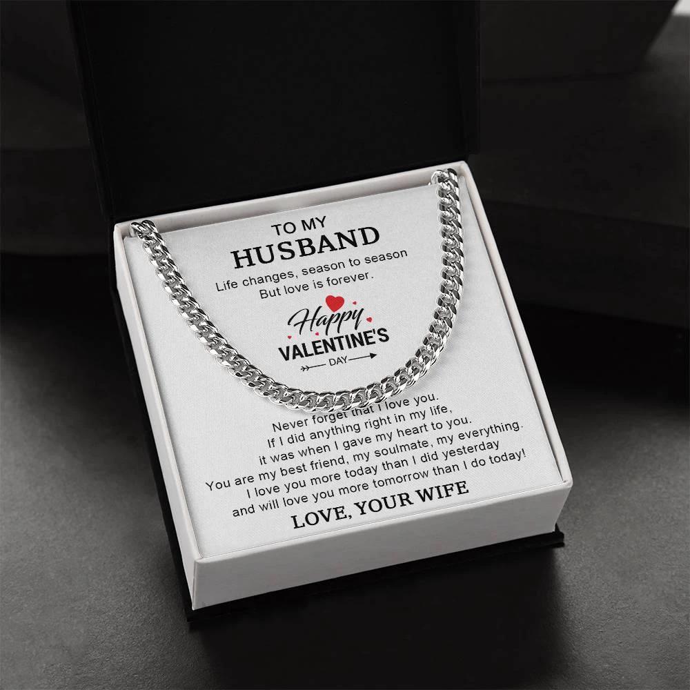 Husband Valentine Gift You are my Best Friend, My Soulmate, My Everything Cuban Chain Link Necklace