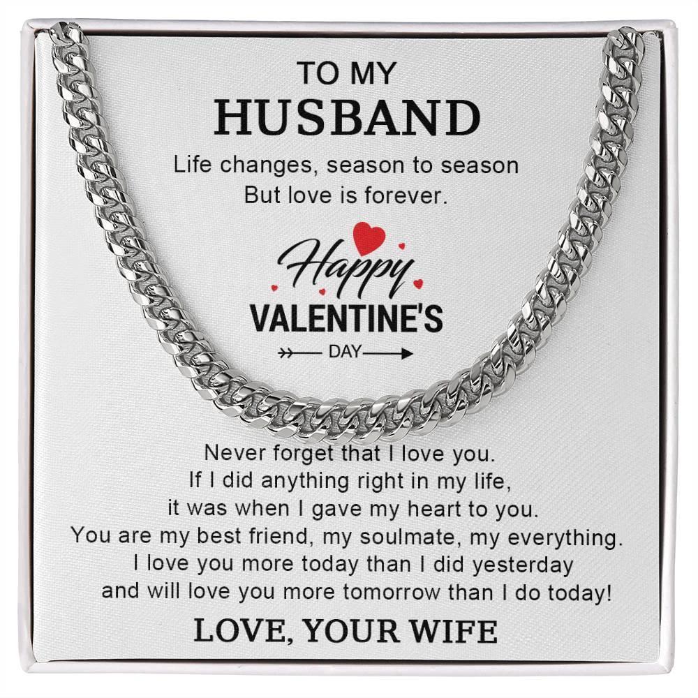Husband Valentine Gift You are my Best Friend, My Soulmate, My Everything Cuban Chain Link Necklace