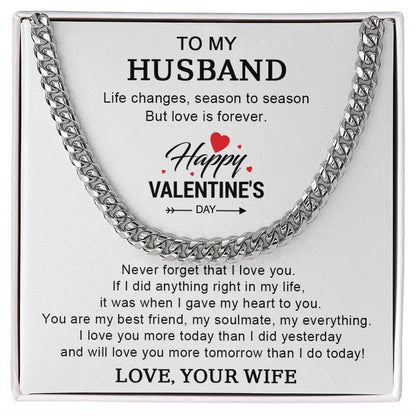 Husband Valentine Gift You are my Best Friend, My Soulmate, My Everything Cuban Chain Link Necklace - Mallard Moon Gift Shop