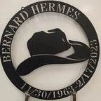 Personalized Cowboy Hat Metal Wall Art | Custom Ranch Name Sign | Western Metal Wall Decor | Rustic Farmhouse Wall Art | Made in USA