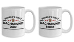 Dachshund Dad and Mom Couples Mugs - Set of 2 - His and Hers
