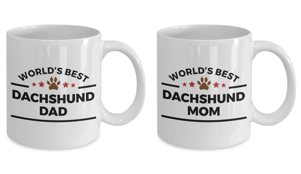 Dachshund Dad and Mom Couples Mugs - Set of 2 - His and Hers