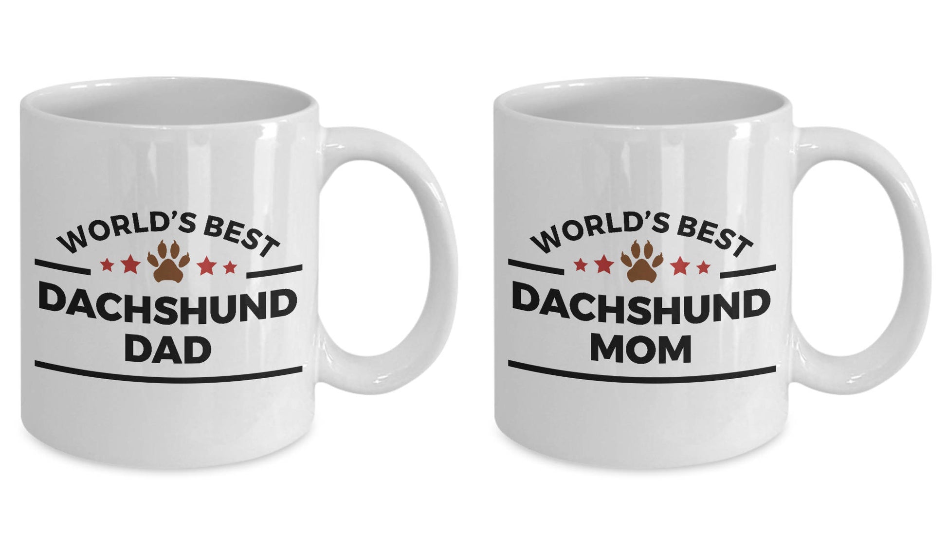Dachshund Dad and Mom Couples Mugs - Set of 2 - His and Hers - Mallard Moon Gift Shop