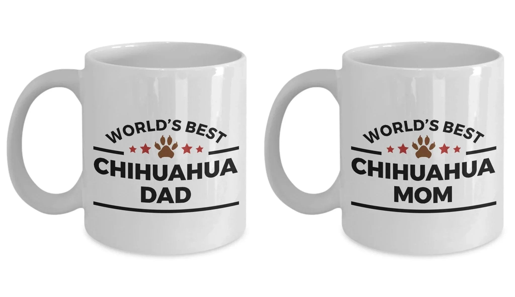 Chihuahua Dog Mom and Dad Couples Mug Set of 2