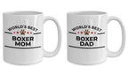 Boxer Dog Dad and Mom Coffee Mug - Gift Set of 2 - His and Hers