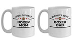 Boxer Dog Dad and Mom Coffee Mug - Gift Set of 2 - His and Hers
