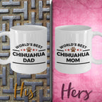 Chihuahua Dog Mom and Dad Couples Mug Set of 2