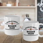Boxer Dog Dad and Mom Coffee Mug - Gift Set of 2 - His and Hers