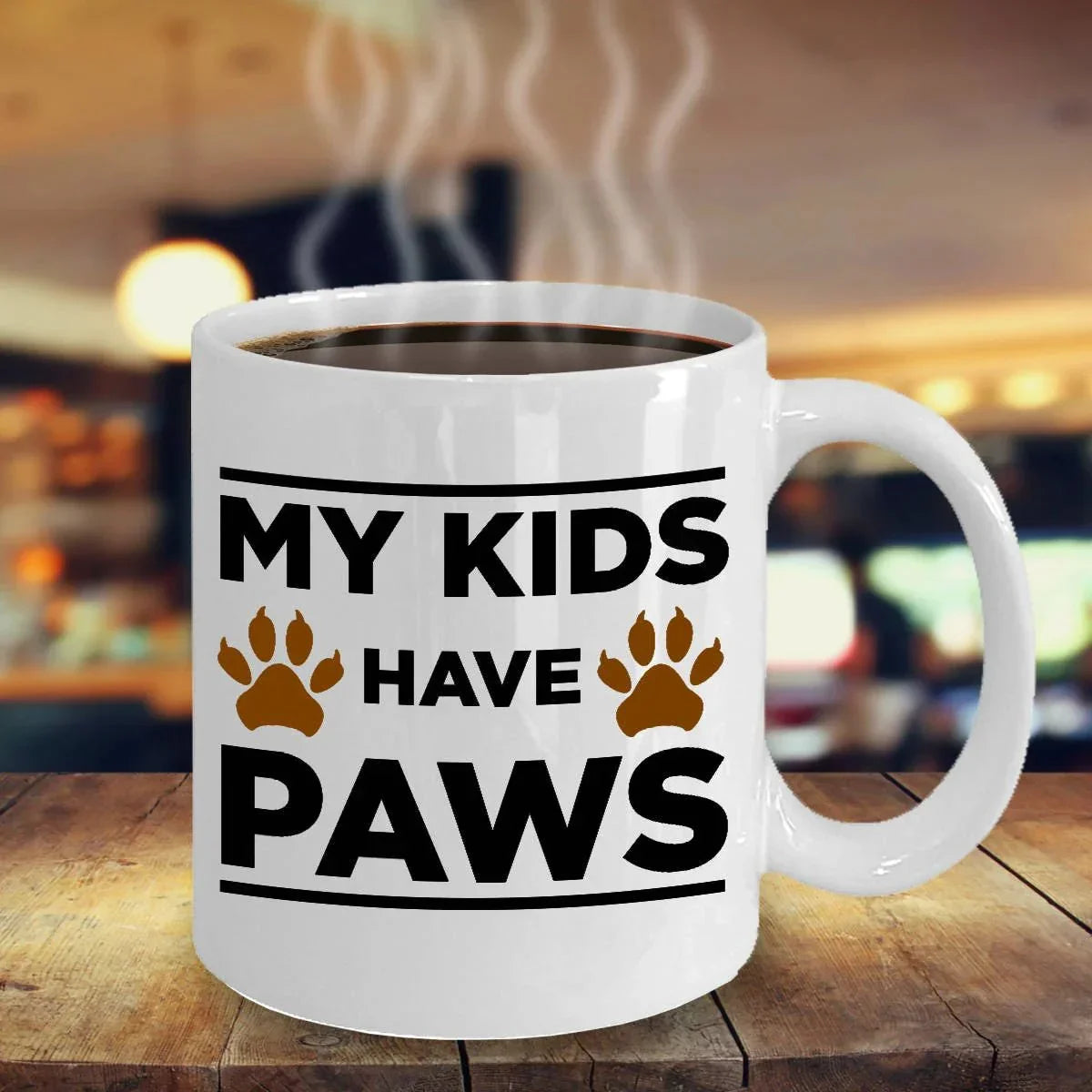 Dog Lover Gift My Kids Have Paws White Ceramic Mug