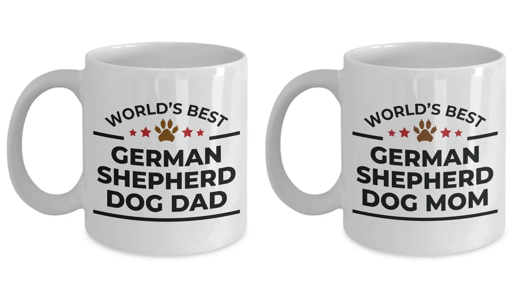 German Shepherd Dog Mom and Dad Couple Mugs- Set of 2 - His and Hers
