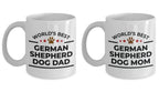 German Shepherd Dog Mom and Dad Couple Mugs- Set of 2 - His and Hers