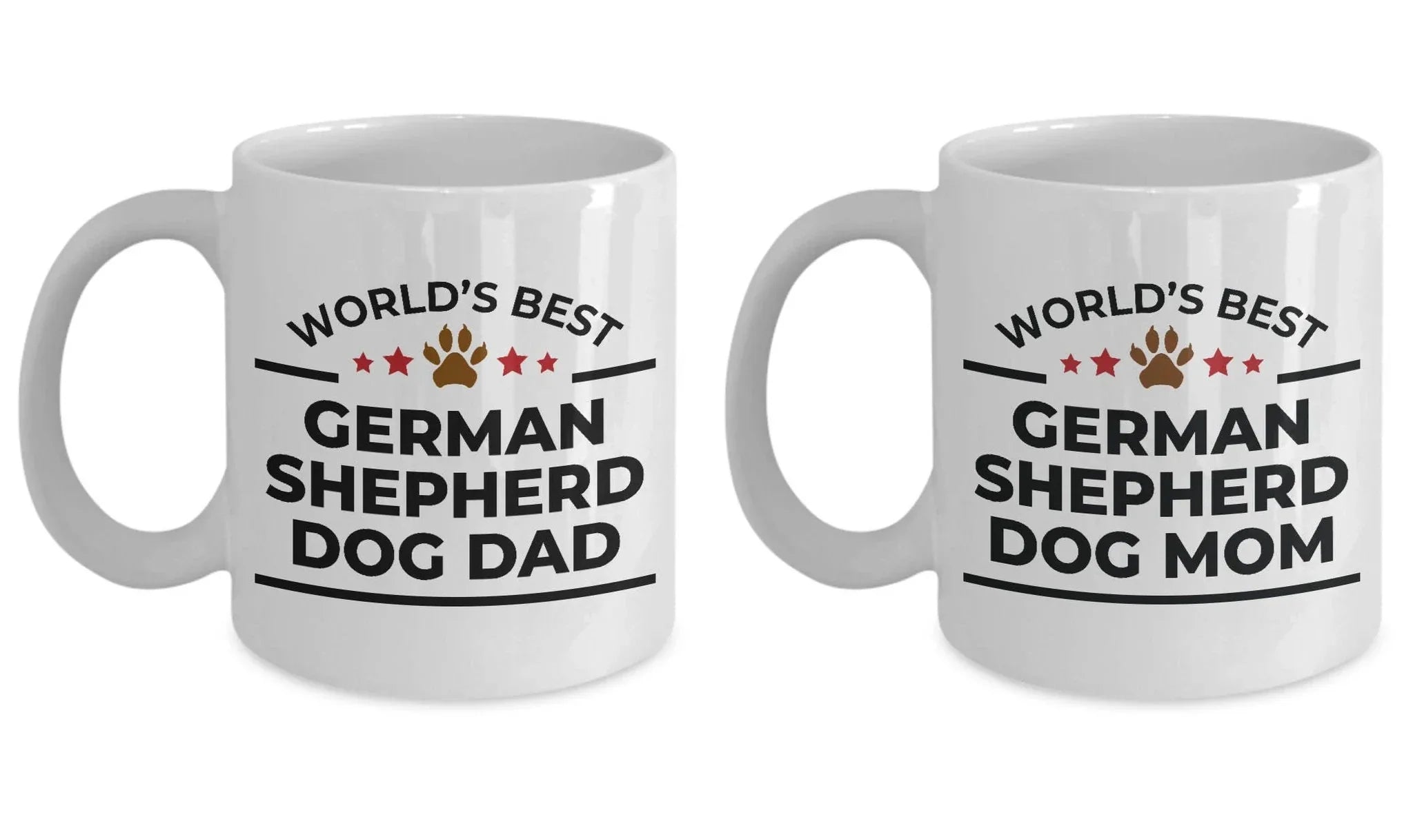 German Shepherd Dog Mom and Dad Couple Mugs- Set of 2 - His and Hers