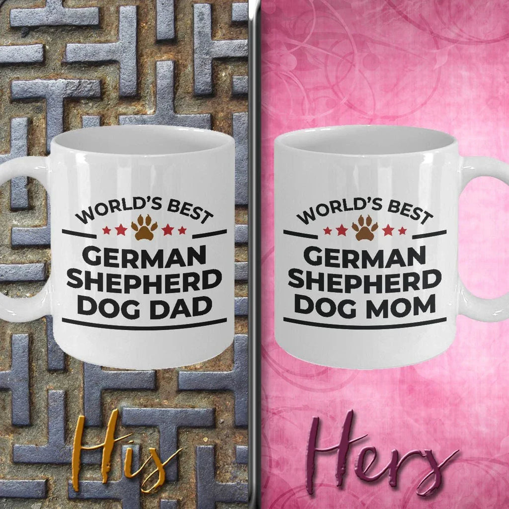 German Shepherd Dog Mom and Dad Couple Mugs- Set of 2 - His and Hers