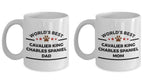 Cavalier King Charles Spaniel Dog Dad and Mom Coffee Mugs Gift Set of 2
