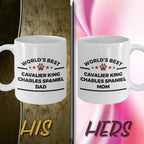 Cavalier King Charles Spaniel Dog Dad and Mom Coffee Mugs Gift Set of 2