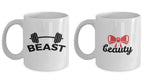 Beauty and Beast Coffee Mug - Set of 2 - His and Hers - Romantic Gift - Anniversary Wedding Engagement
