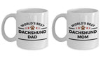 Dachshund Dad and Mom Couples Mugs - Set of 2 - His and Hers