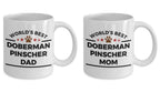 Doberman Pinscher Dog Dad and Mom Coffee Mug Set of 2