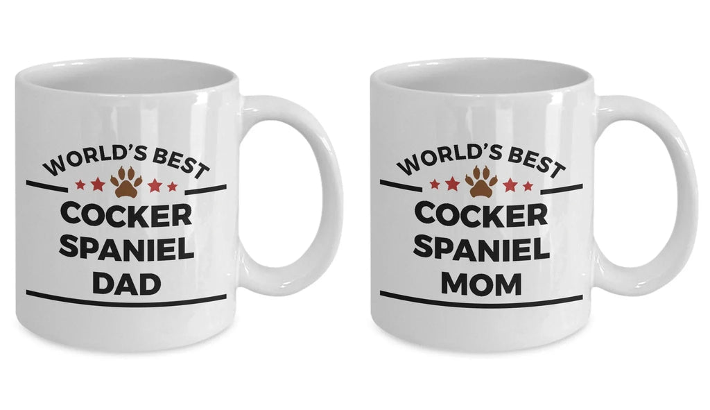 Cocker Spaniel Dog Dad and Mom Coffee Mugs Set of 2