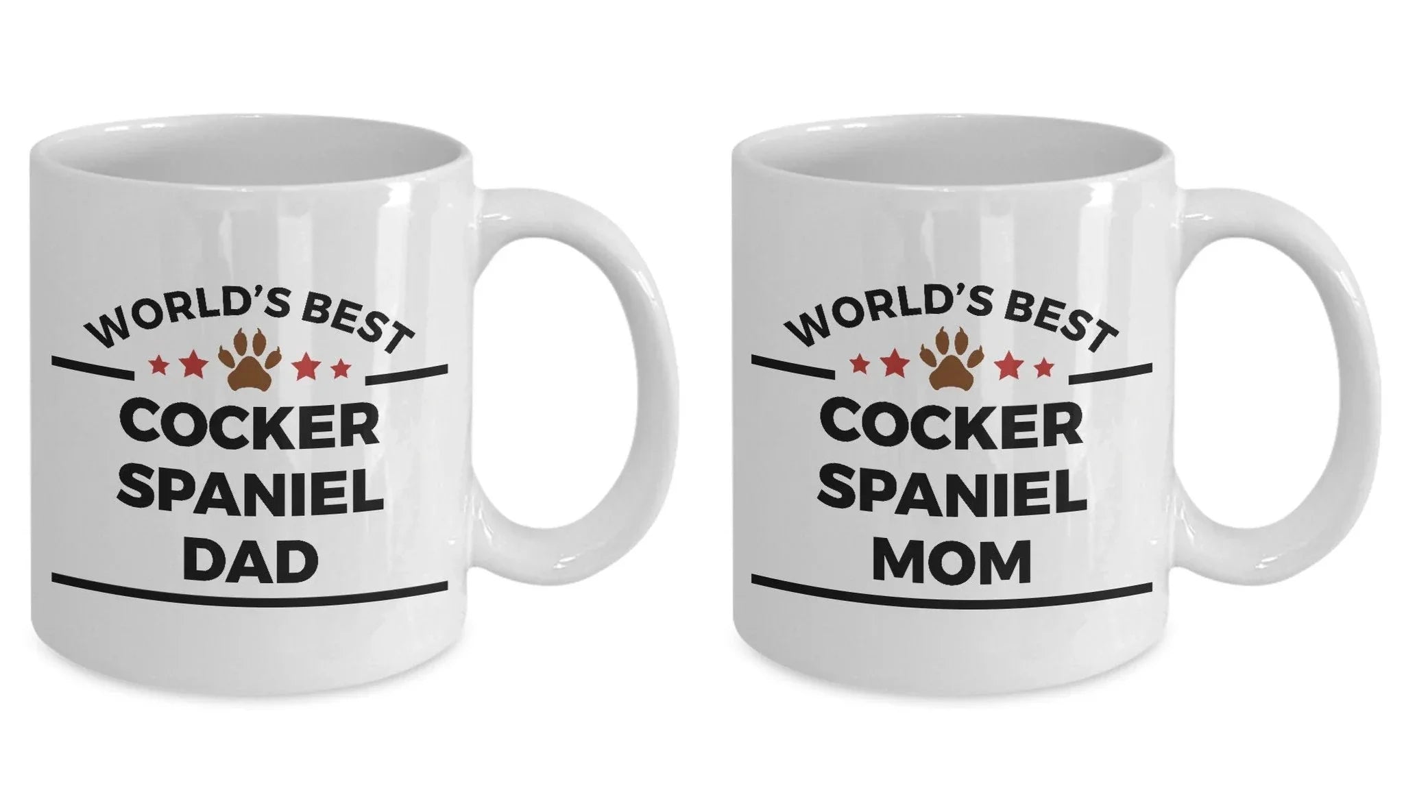 Cocker Spaniel Dog Dad and Mom Coffee Mugs Set of 2