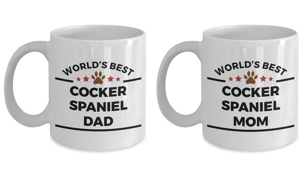 Cocker Spaniel Dog Dad and Mom Coffee Mugs Set of 2
