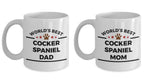 Cocker Spaniel Dog Dad and Mom Coffee Mugs Set of 2