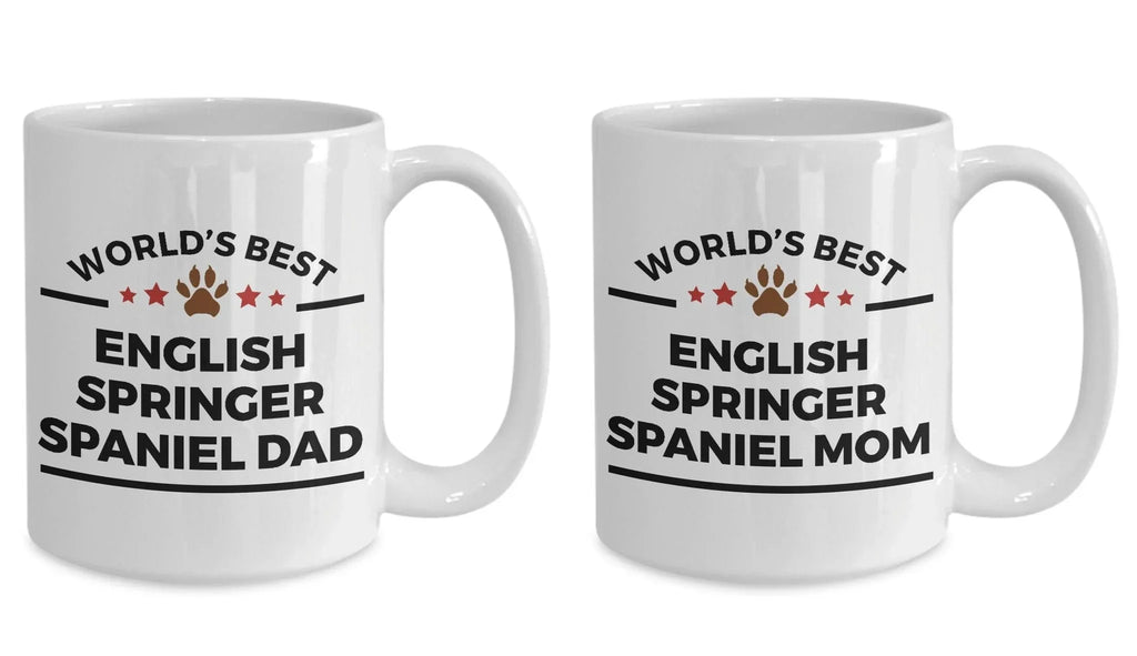 English Springer Spaniel Dog Dad and Mom Coffee Mug Set of 2