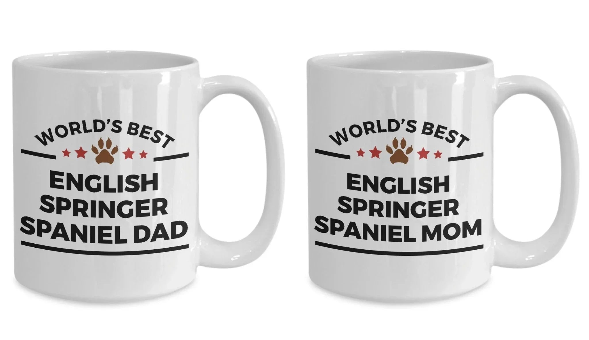 English Springer Spaniel Dog Dad and Mom Coffee Mug Set of 2
