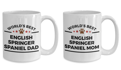 English Springer Spaniel Dog Dad and Mom Coffee Mug Set of 2 - Mallard Moon Gift Shop