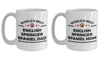 English Springer Spaniel Dog Dad and Mom Coffee Mug Set of 2