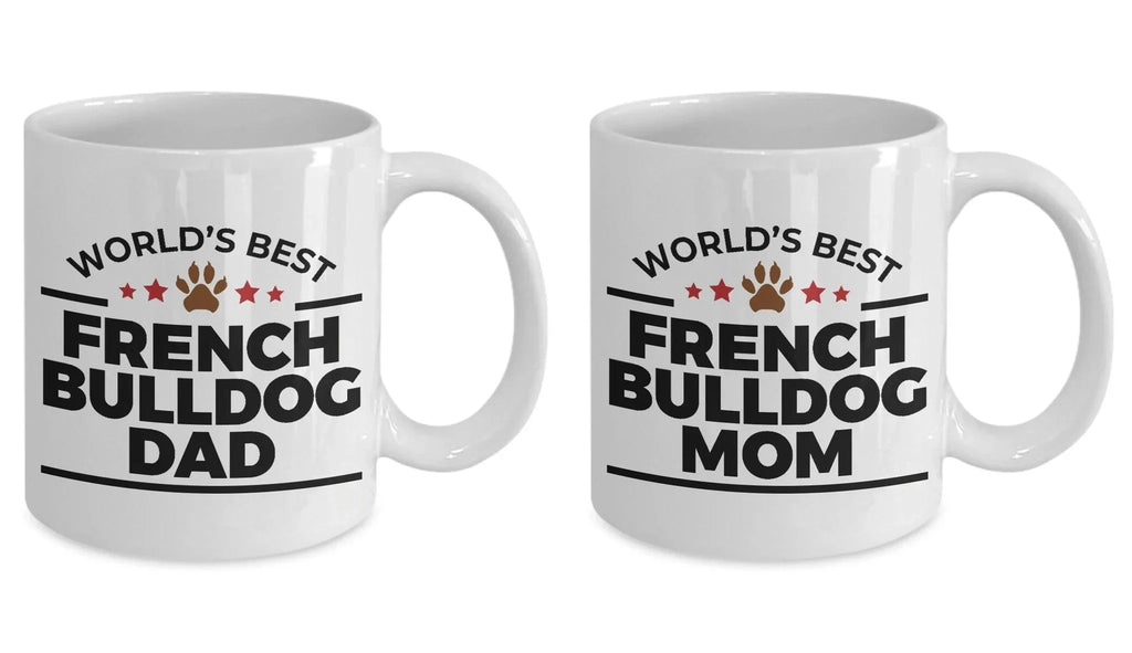 French Bulldog Mom and Dad - Couples Coffee Mugs - Set of 2
