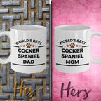 Cocker Spaniel Dog Dad and Mom Coffee Mugs Set of 2