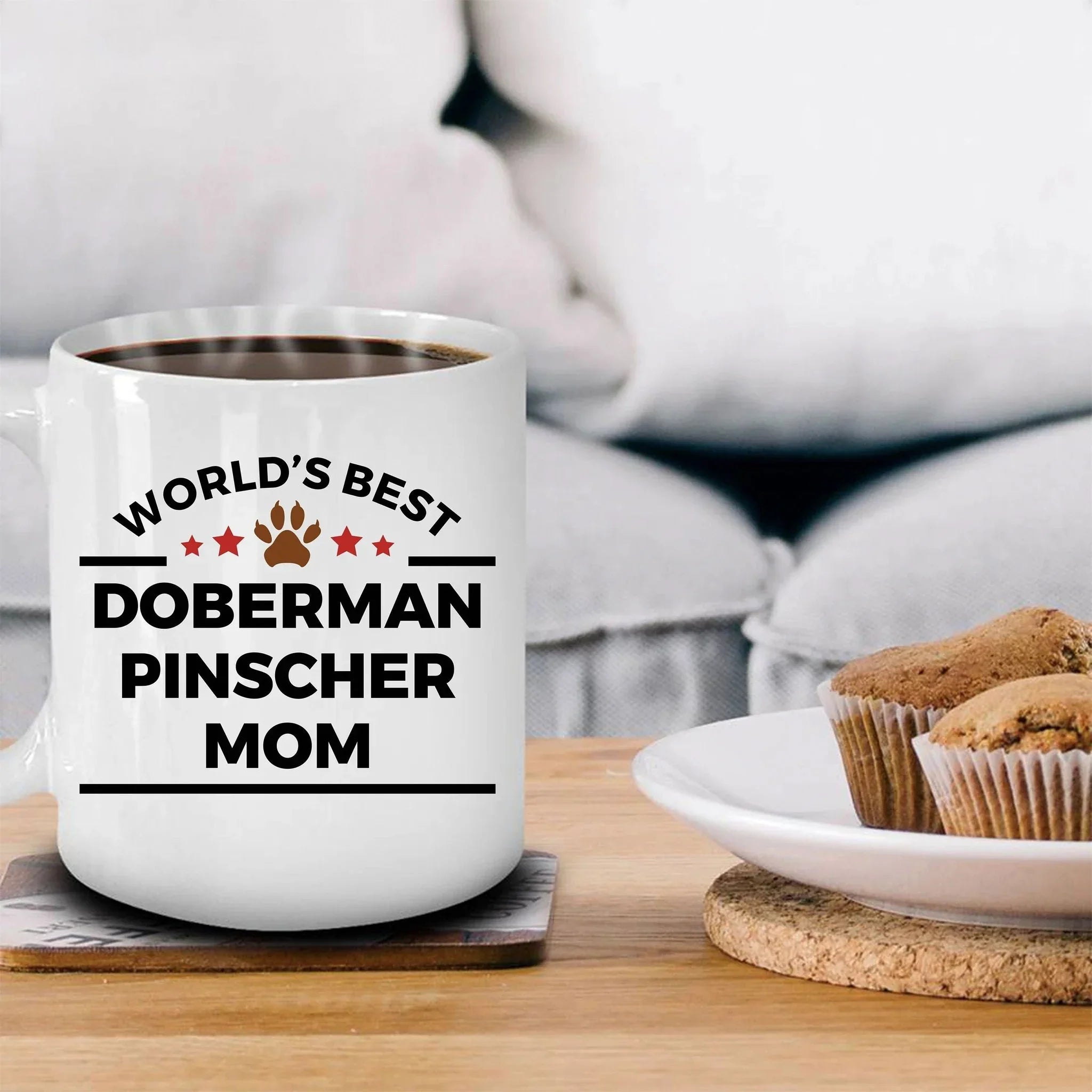 Doberman Pinscher Dog Mom Custom Ceramic Coffee Mug personalized