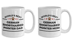 German Shorthaired Pointer Dog Dad and Mom Mug - Set of 2 - His and Hers