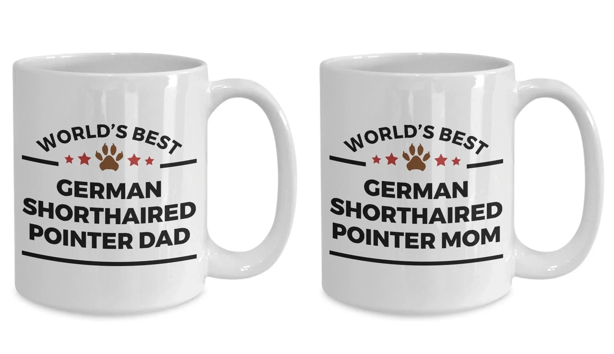 German Shorthaired Pointer Dog Dad and Mom Mug - Set of 2 - His and Hers