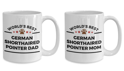 German Shorthaired Pointer Dog Dad and Mom Mug - Set of 2 - His and Hers - Mallard Moon Gift Shop