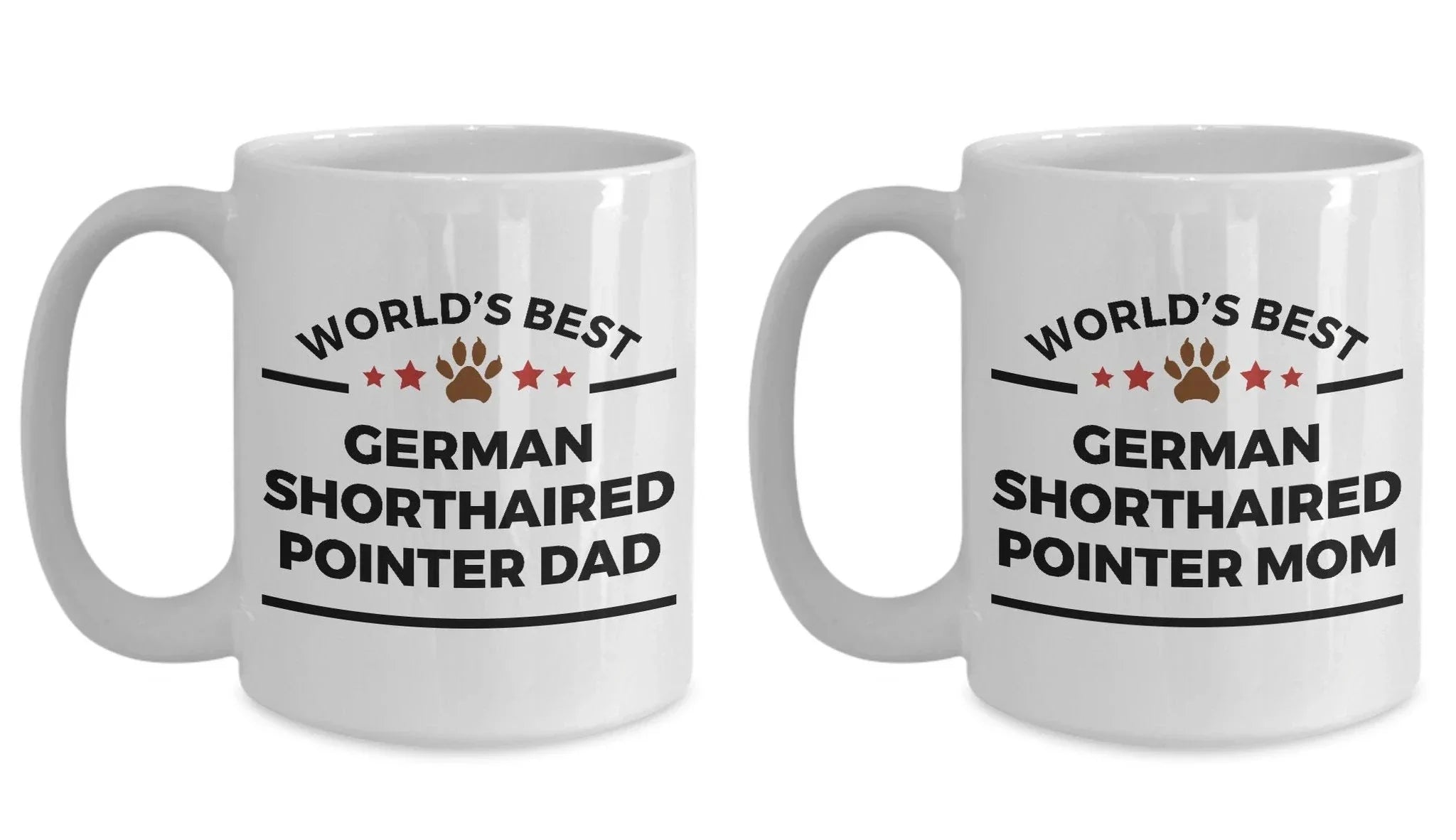 German Shorthaired Pointer Dog Dad and Mom Mug - Set of 2 - His and Hers