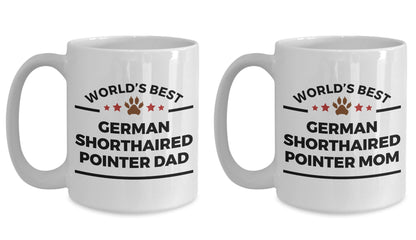 German Shorthaired Pointer Dog Dad and Mom Mug - Set of 2 - His and Hers - Mallard Moon Gift Shop