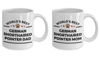 German Shorthaired Pointer Dog Dad and Mom Mug - Set of 2 - His and Hers