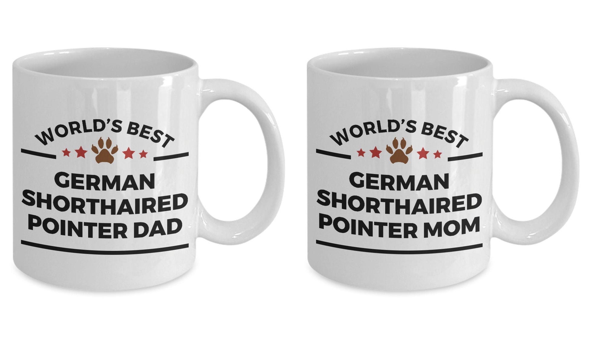 German Shorthaired Pointer Dog Dad and Mom Mug - Set of 2 - His and Hers - Mallard Moon Gift Shop