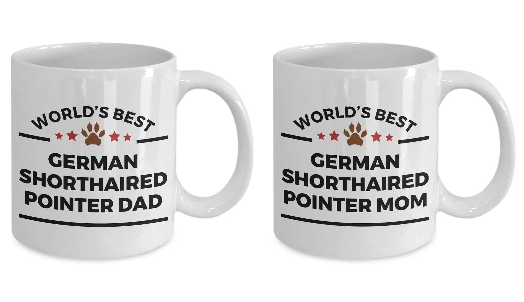 German Shorthaired Pointer Dog Dad and Mom Mug - Set of 2 - His and Hers